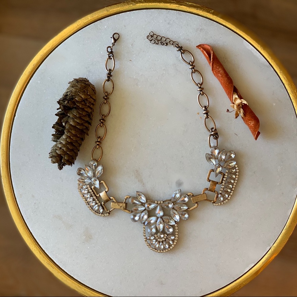 Gold & Crystal Statement Necklace